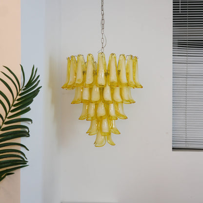 Vintage Caramel Murano Glass Petals Chandelier