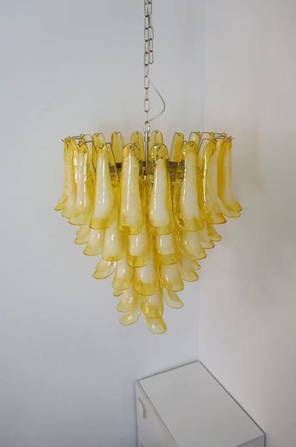 Vintage Caramel Murano Glass Petals Chandelier