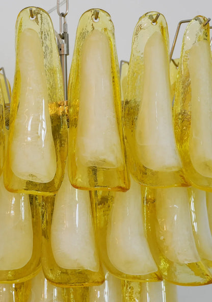 Vintage Caramel Murano Glass Petals Chandelier