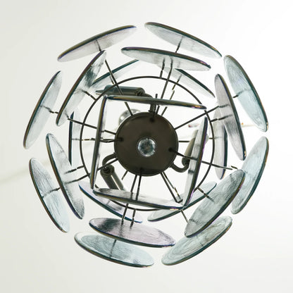 Vintage Murano Blue Glass Disks Chandelier