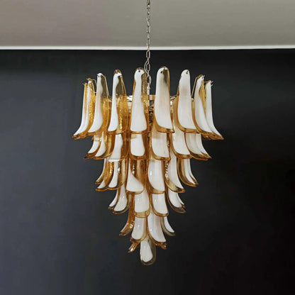 Vintage Murano Caramel Glass Petals Chandelier