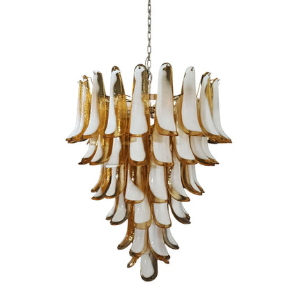 Vintage Murano Caramel Glass Petals Chandelier
