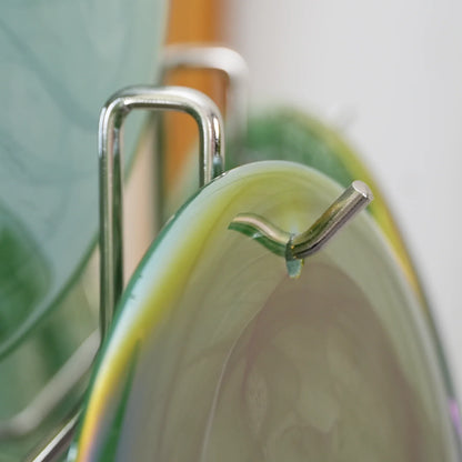 Vintage Murano Green Glass Disks Chandelier