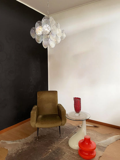 Vintage Murano Iridescent Disks Chandelier