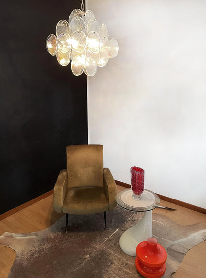 Vintage Murano Iridescent Disks Chandelier