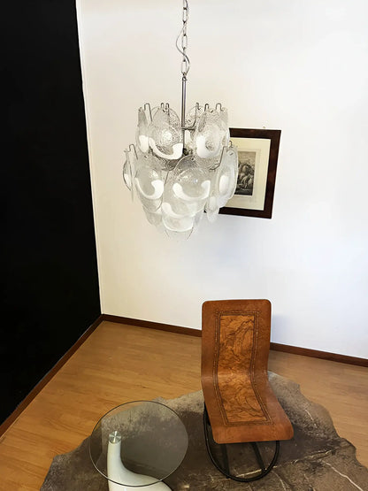 Vintage Murano Lattimo Glass White Chandelier