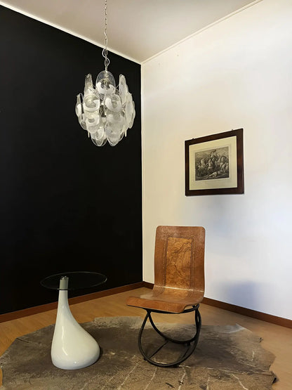 Vintage Murano Lattimo Glass White Chandelier