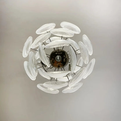 Vintage Murano Lattimo Glass White Chandelier