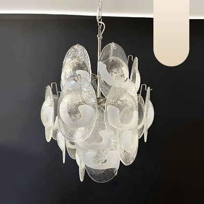 Vintage Murano Lattimo Glass White Chandelier
