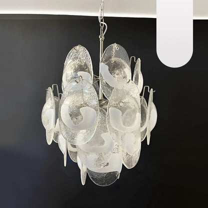 Vintage Murano Lattimo Glass White Chandelier