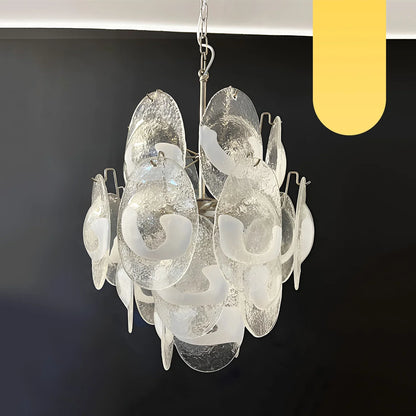 Vintage Murano Lattimo Glass White Chandelier