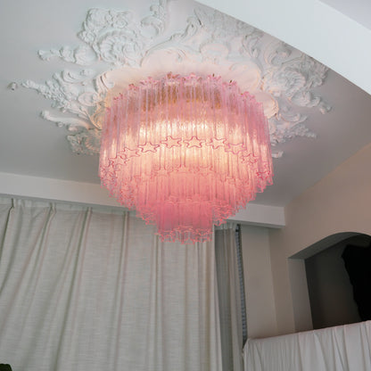 Vintage Murano Pink Glass Ceiling Light
