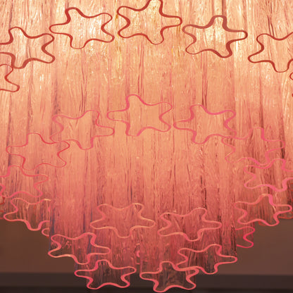 Vintage Murano Pink Glass Ceiling Light