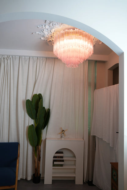 Vintage Murano Pink Glass Ceiling Light