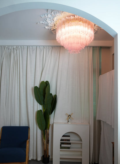 Vintage Murano Pink Glass Ceiling Light