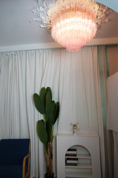 Vintage Murano Pink Glass Ceiling Light