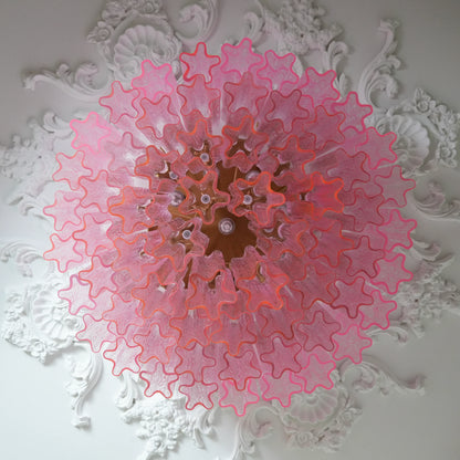 Vintage Murano Pink Glass Ceiling Light