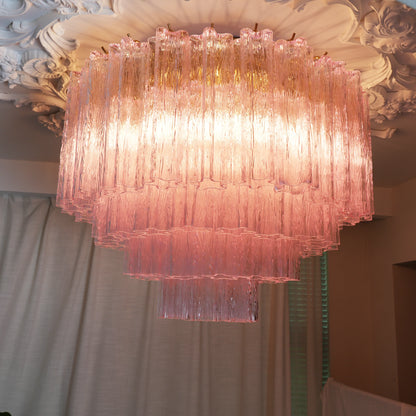 Vintage Murano Pink Glass Ceiling Light