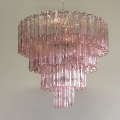 Vintage Murano Pink Glass Chandelier