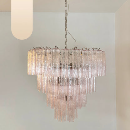 Vintage Murano Pink Glass Chandelier