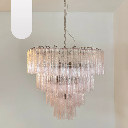 Vintage Murano Pink Glass Chandelier