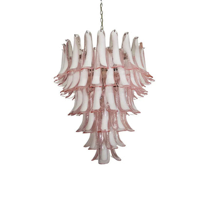 Vintage Murano Pink Glass Petals Chandelier