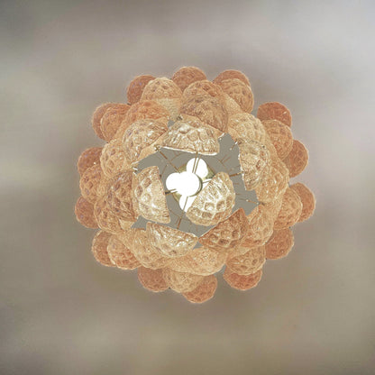 Vintage Murano Pink Glass Petals Chandelier