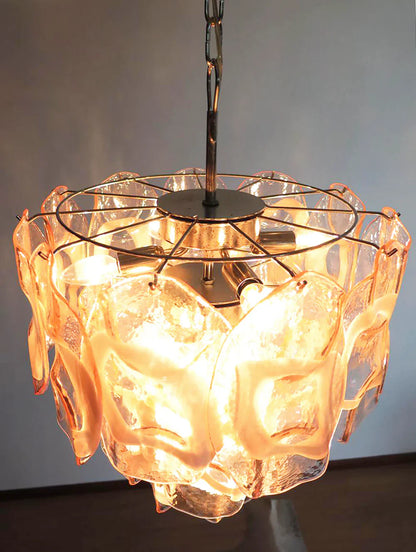 Vintage Murano Pink Glasses Chandelier