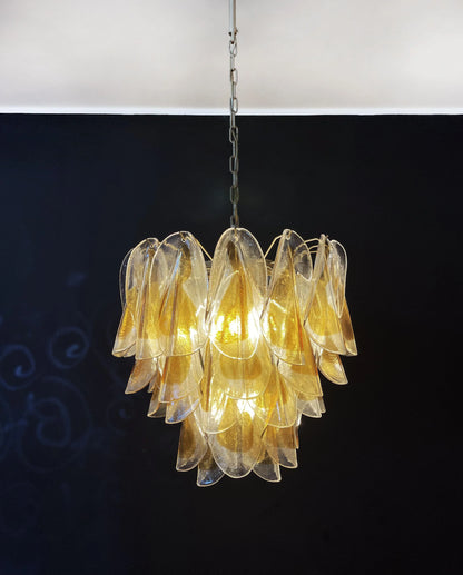 Vintage Murano Swallows Amber Glass Chandelier