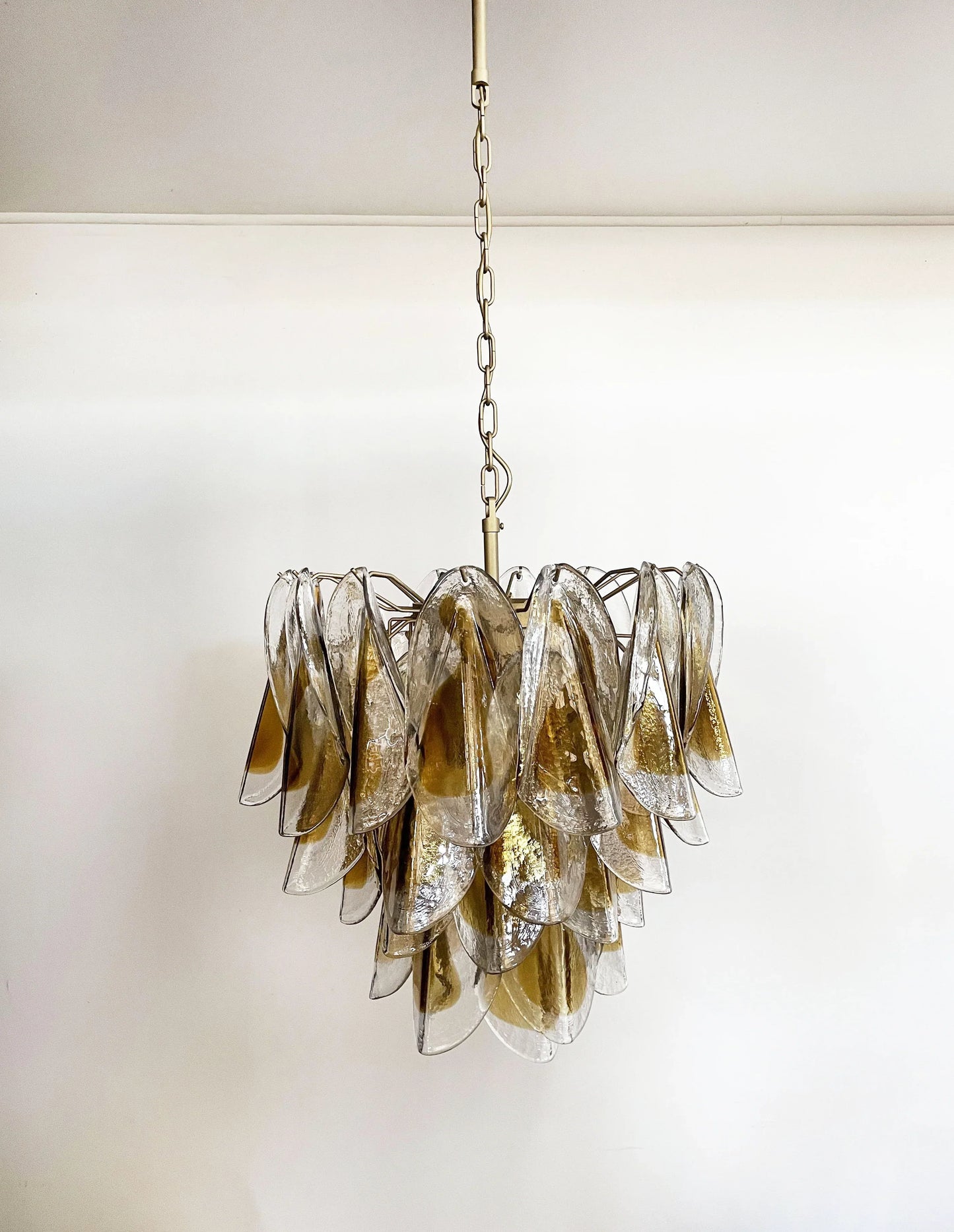 Vintage Murano Swallows Amber Glass Chandelier