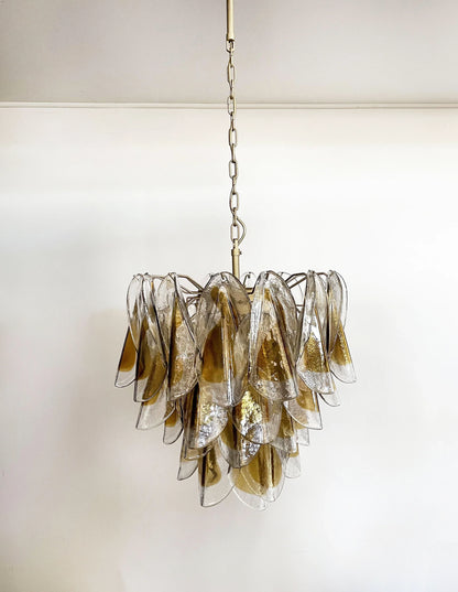 Vintage Murano Swallows Amber Glass Chandelier