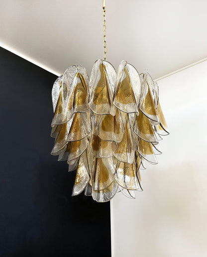 Vintage Murano Swallows Amber Glass Chandelier