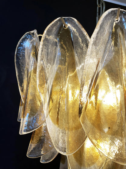 Vintage Murano Swallows Amber Glass Chandelier