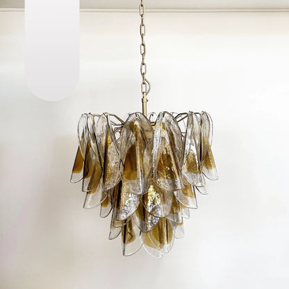 Vintage Murano Swallows Amber Glass Chandelier