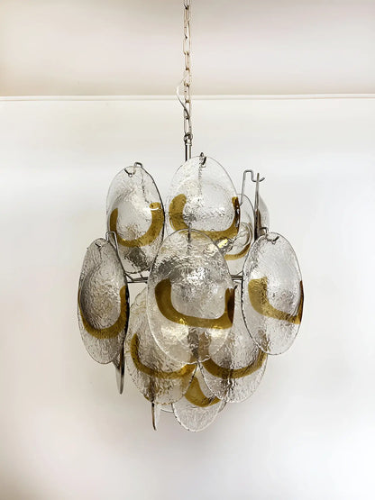 Vintage Murano Transparent Amber Chandelier