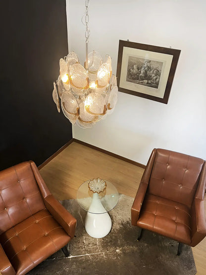Vintage Murano Transparent Amber Chandelier