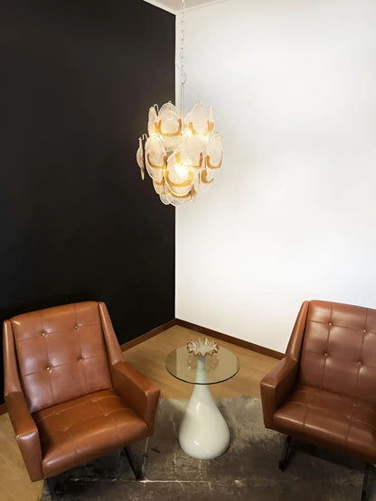 Vintage Murano Transparent Amber Chandelier