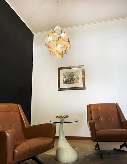 Vintage Murano Transparent Amber Chandelier