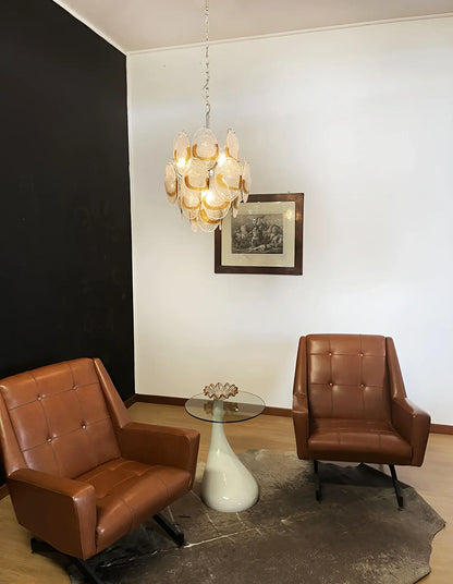 Vintage Murano Transparent Amber Chandelier