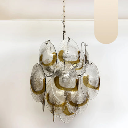 Vintage Murano Transparent Amber Chandelier