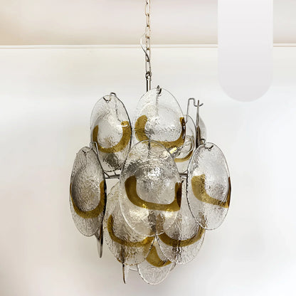 Vintage Murano Transparent Amber Chandelier