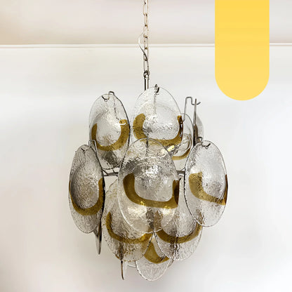 Vintage Murano Transparent Amber Chandelier