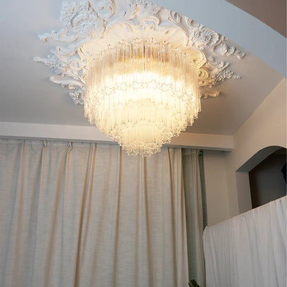 Vintage Murano Transparent Glass Ceiling Light