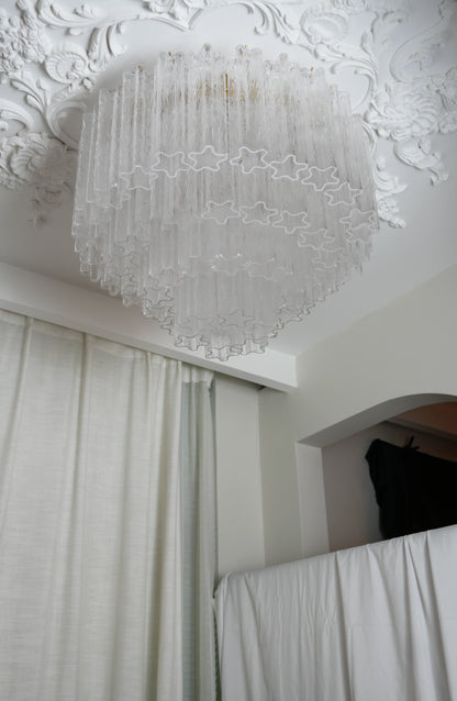 Vintage Murano Transparent Glass Ceiling Light