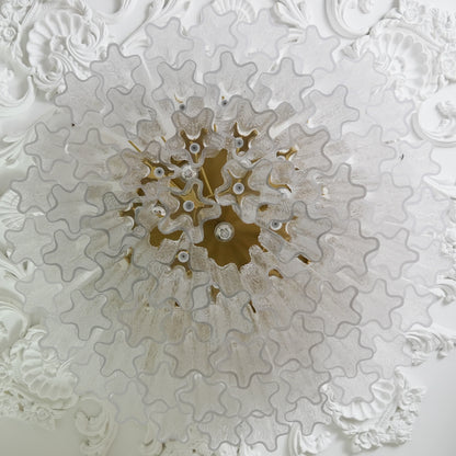 Vintage Murano Transparent Glass Ceiling Light