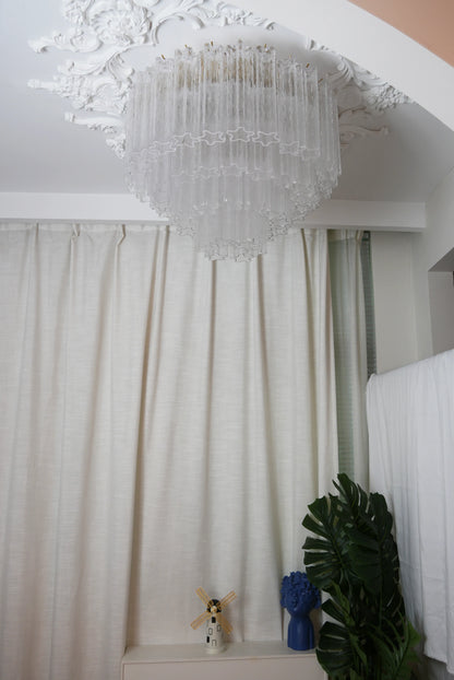 Vintage Murano Transparent Glass Ceiling Light