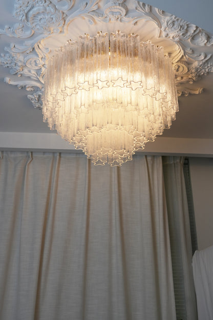 Vintage Murano Transparent Glass Ceiling Light