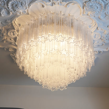 Vintage Murano Transparent Glass Ceiling Light