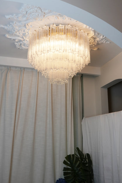 Vintage Murano Transparent Glass Ceiling Light