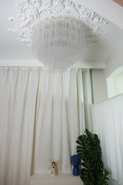 Vintage Murano Transparent Glass Ceiling Light